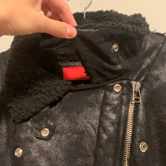 Mango Faux Fur Biker Jacket - Picture 9 of 14